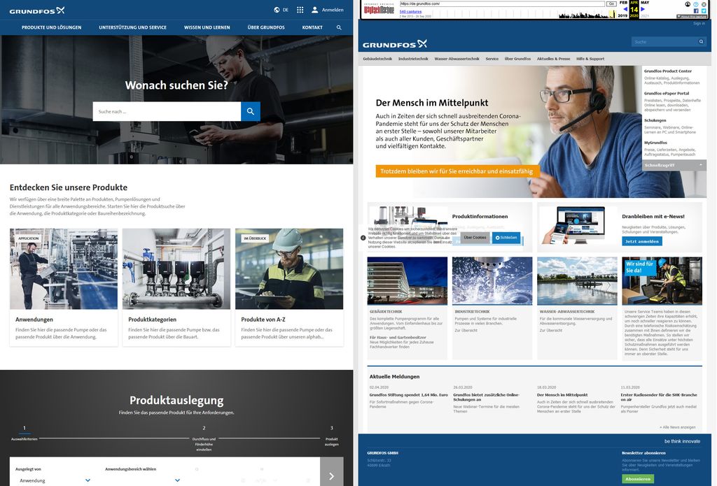 Grundfos macht Website schneller und einfacher
