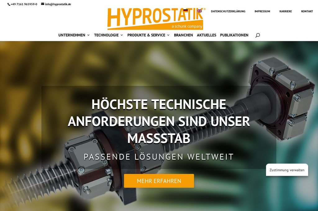 Hyprostatik mit neuer Website