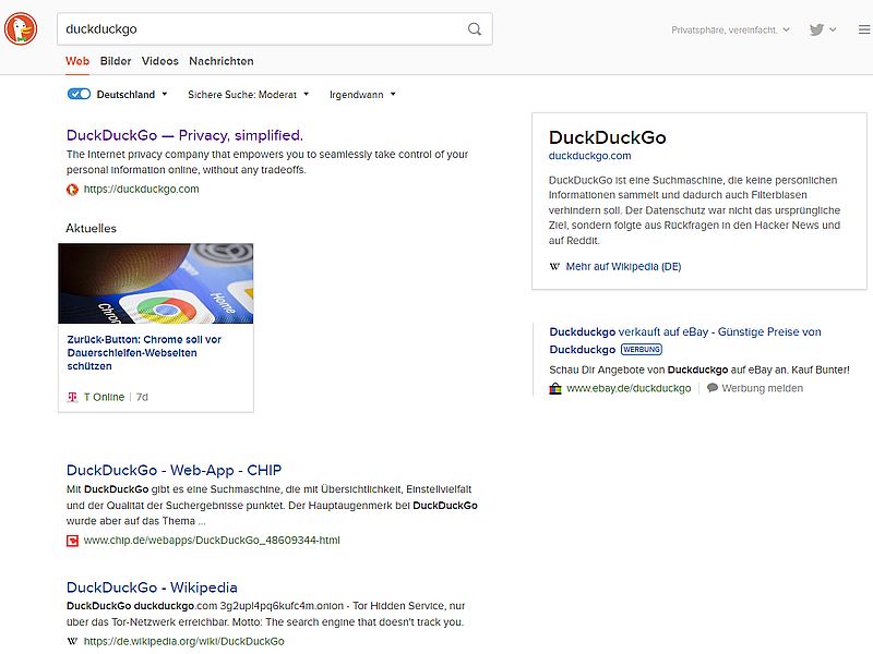 Duckduckgo im Praxistest