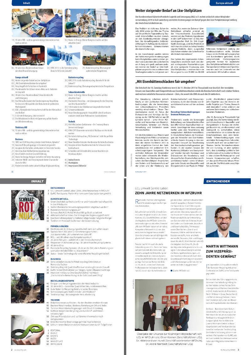Unten das neue Inhaltsverzeichnis und eine neu gestaltete Seite mit neuer Typografie und größeren Bildern. Bild: MSV