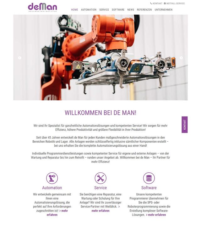 ... wurde die Website gründlich modernisiert (aktueller Screenshot www.deman.de).