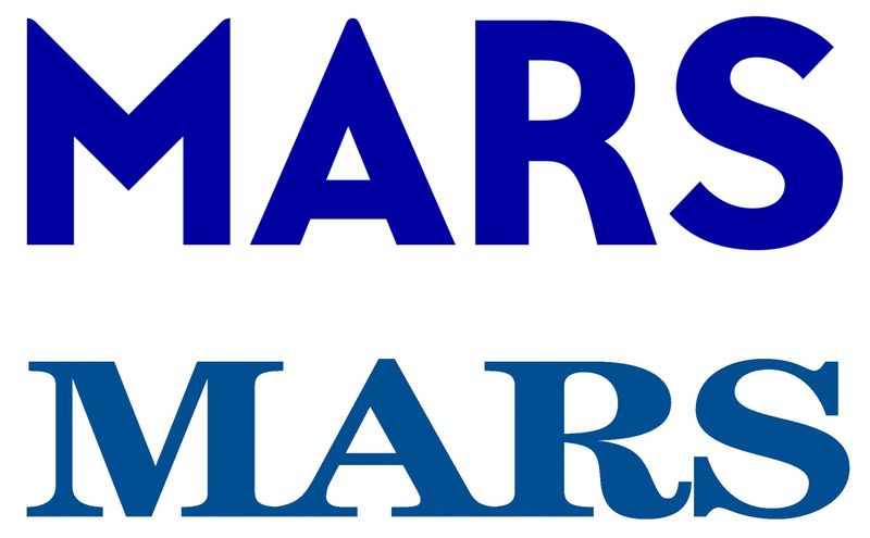 Logo-Vergleich: das neue Logo oben und unten das bisherige. Bilder: Mars