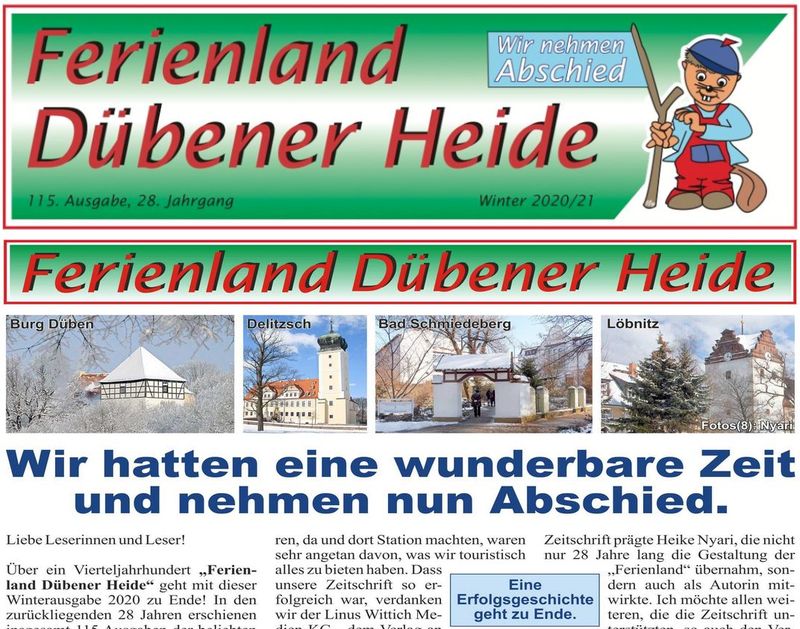 Eingestellt: Tourismusmagazin »Ferienland Dübener Heide«