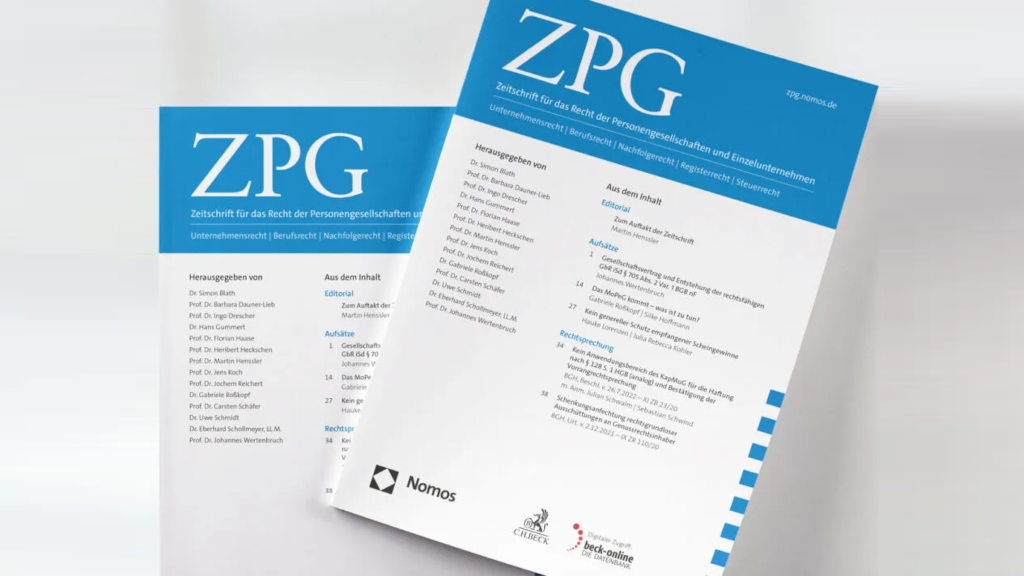 Neue juristische Fachzeitschrift: »ZPG«