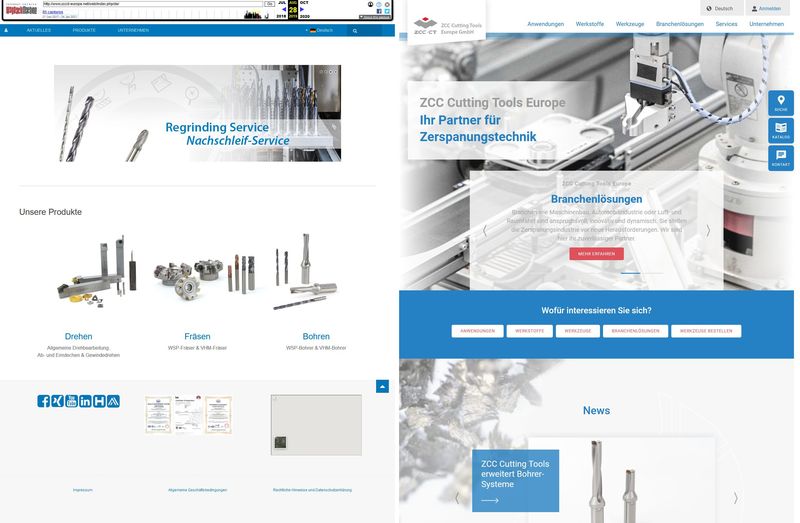 Neue Website für Werkzeughersteller ZCC Cutting Tools Europe