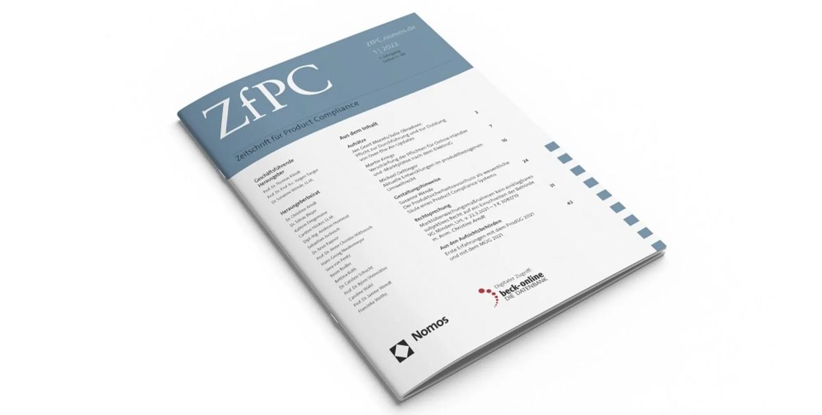 Neue Fachzeitschrift: »Zeitschrift für Product Compliance (ZfPC)«