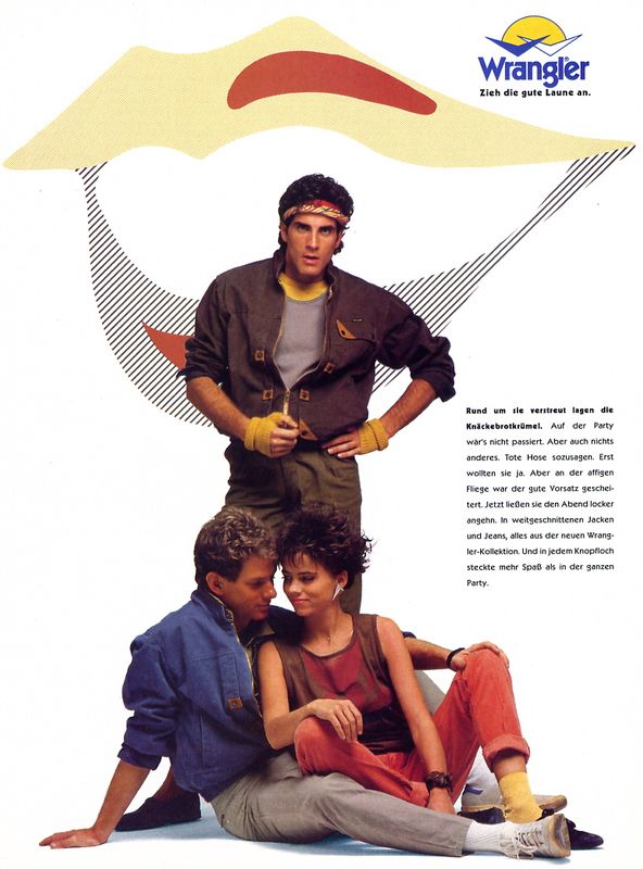 Wrangler-Anzeige, Mitte der 1980er, Quelle (Zeitschrift) leider nicht mehr bekannt.