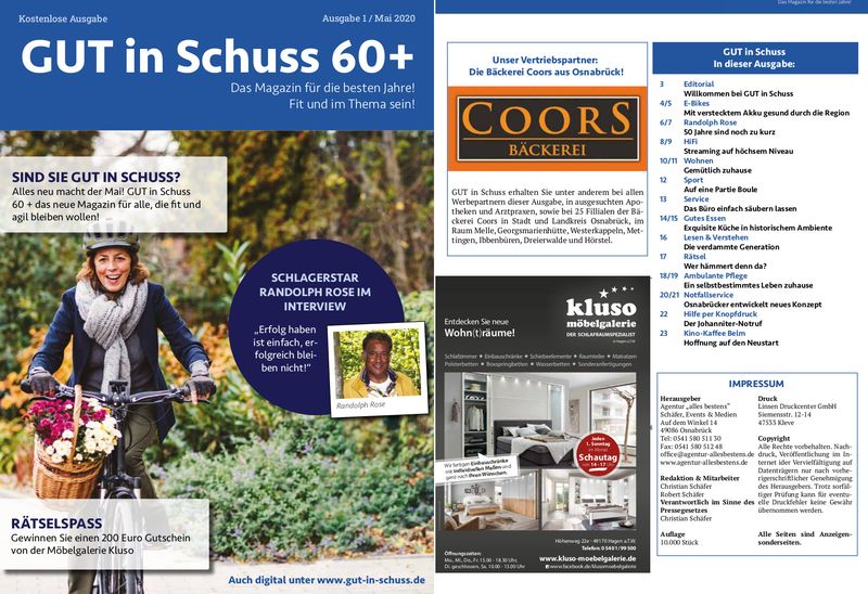 Neues regionales Seniorenmagazin: »Gut in Schuss 60+«