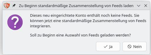 Screenshot Einrichtung RSS Guard